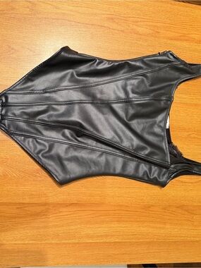 Popilush faux leather  body suit